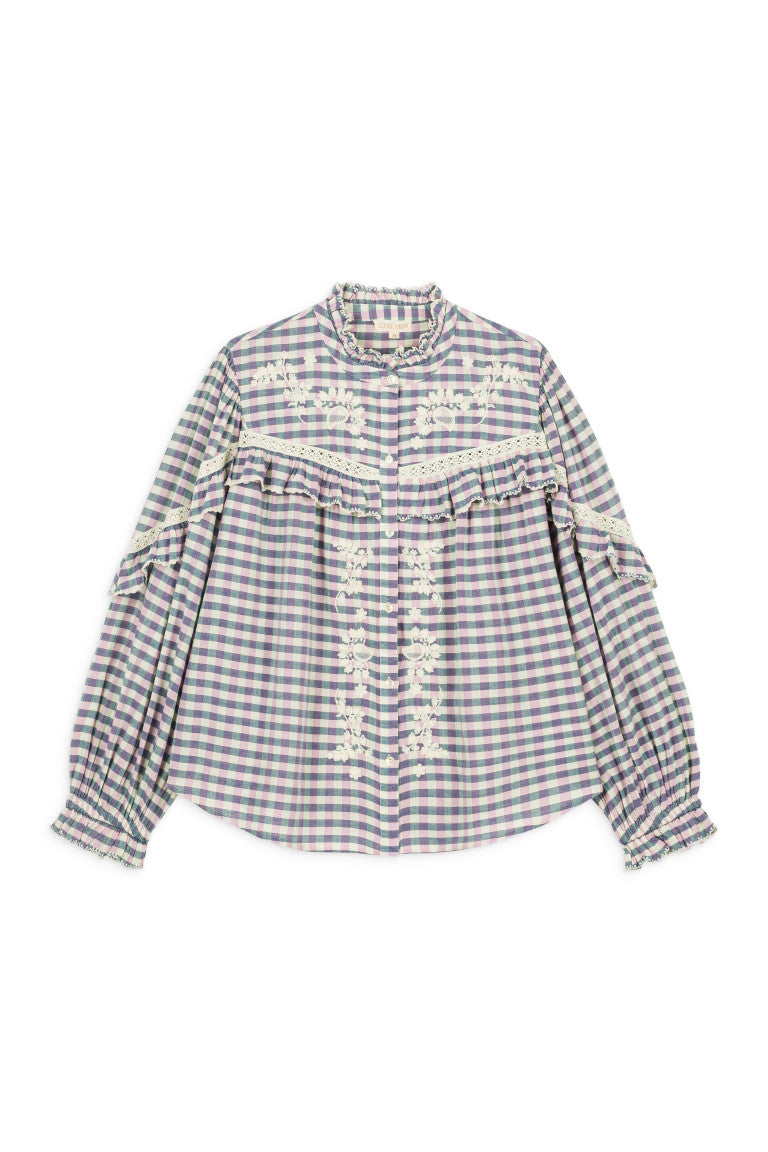 Blouse Noelianne Blue-Purple-Checks