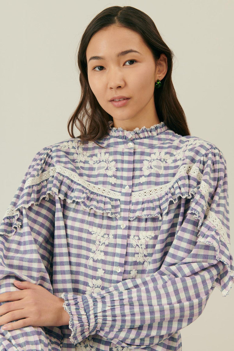 Blouse Noelianne Blue-Purple-Checks