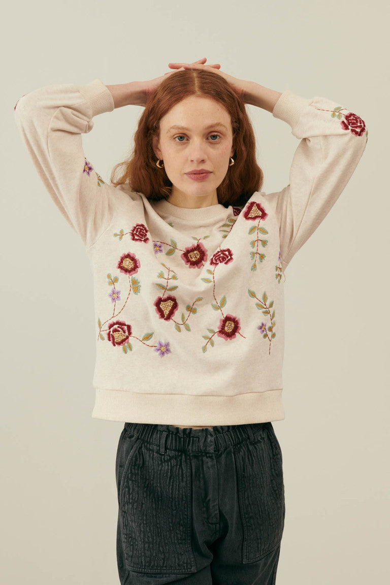 Sweatshirt Petra Flower-Embroidery