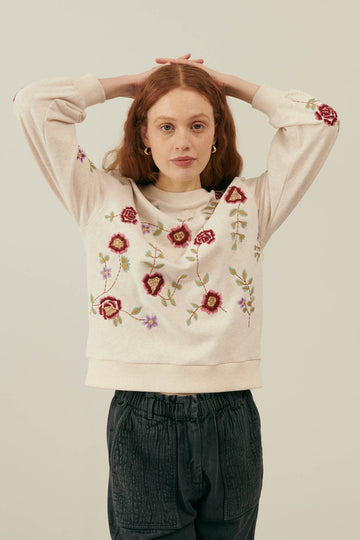 Sweatshirt Petra Flower-Embroidery