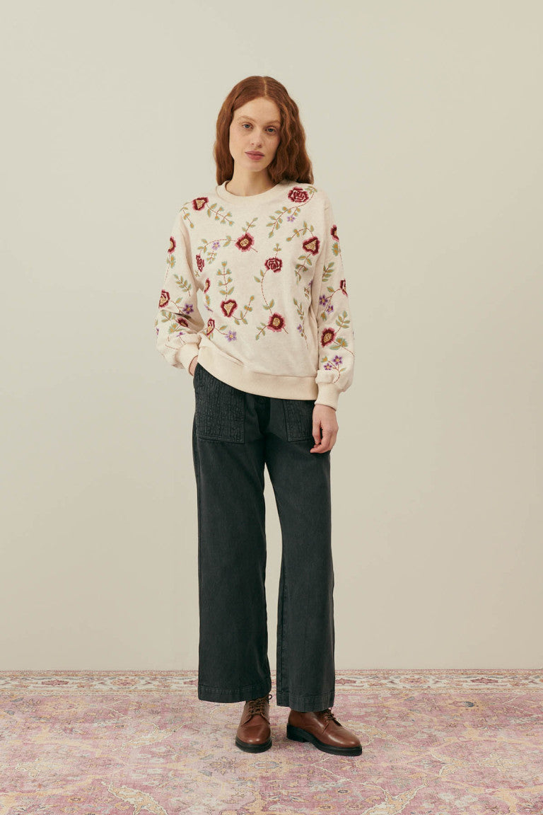 Sweatshirt Petra Flower-Embroidery