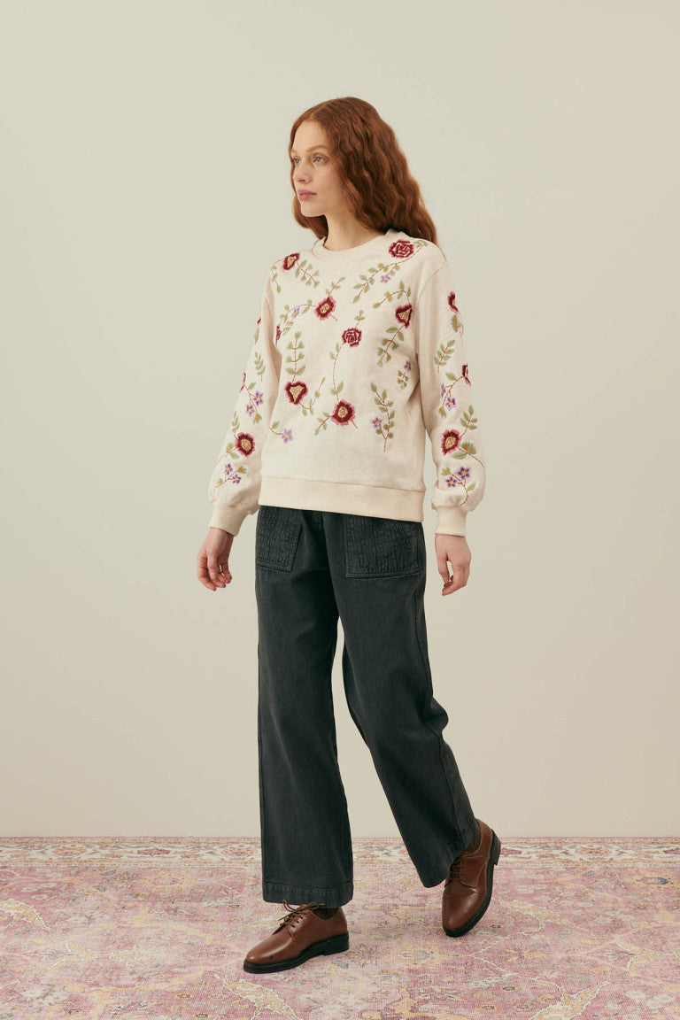 Sweatshirt Petra Flower-Embroidery