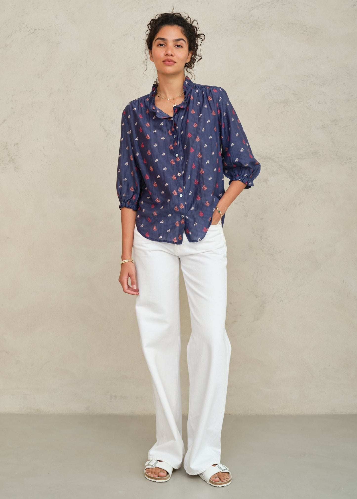 Blouse Auden Ls Top Navy