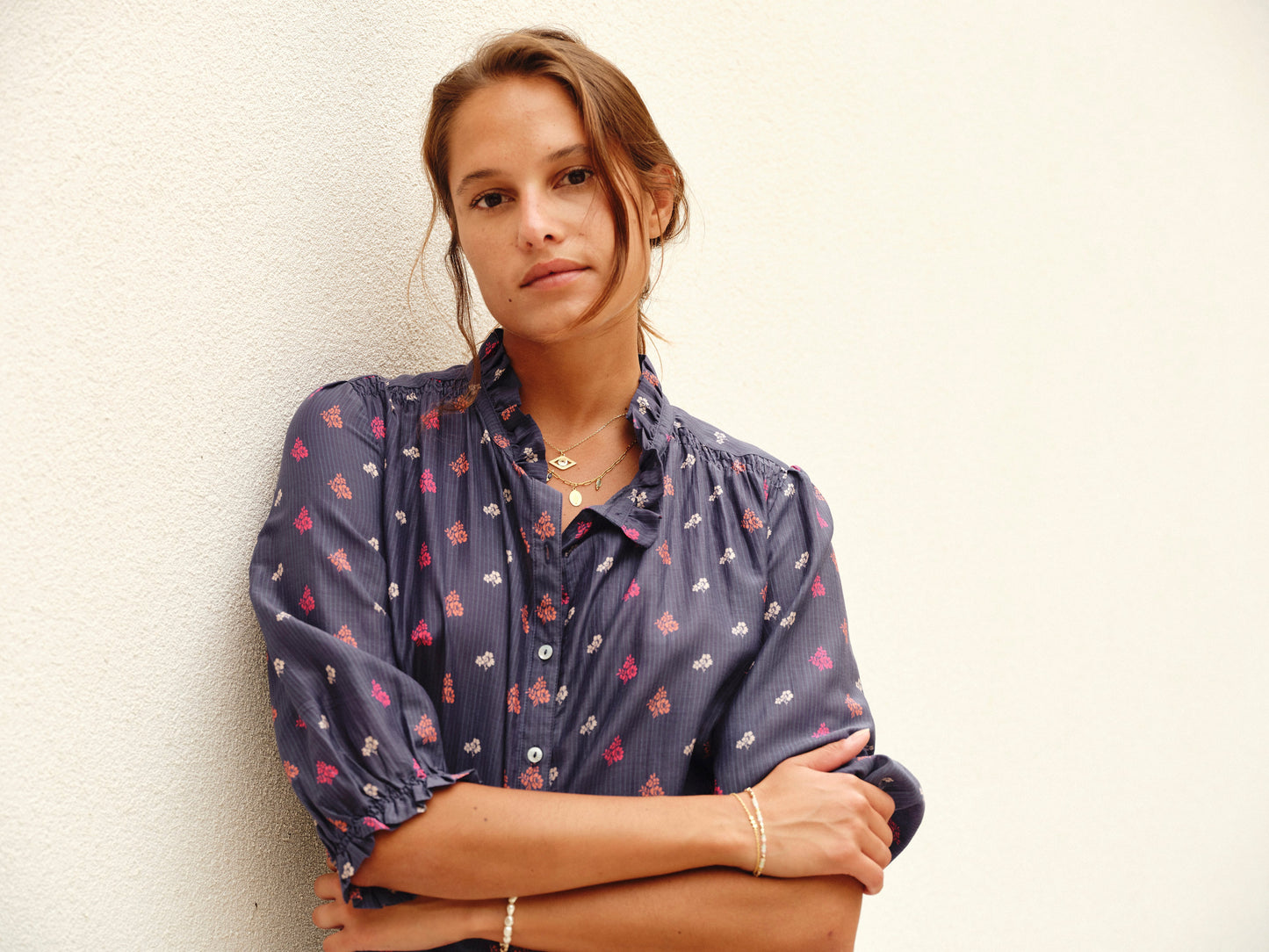 Blouse Auden Ls Top Navy