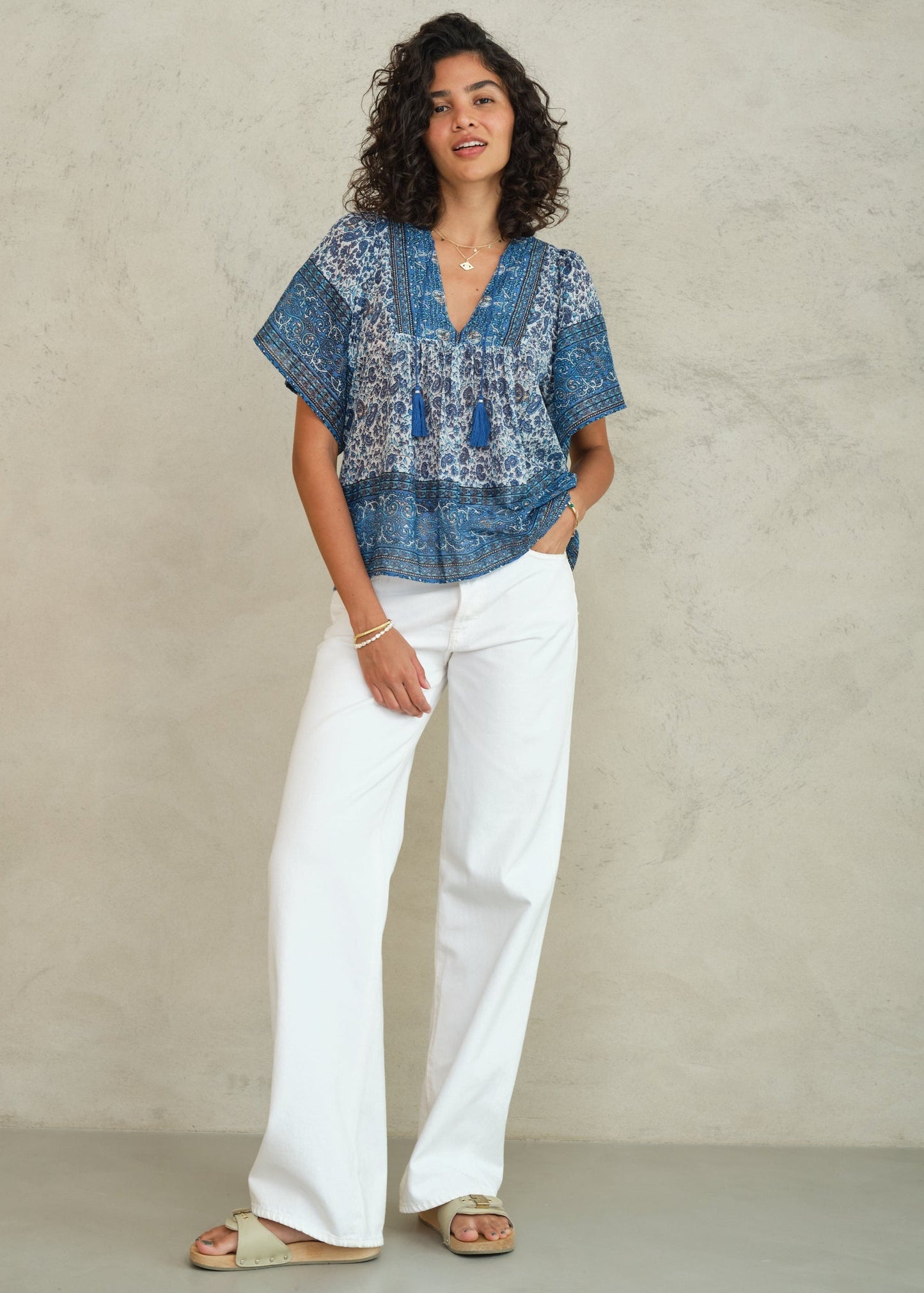 Blouse Esti Ss Top Blue