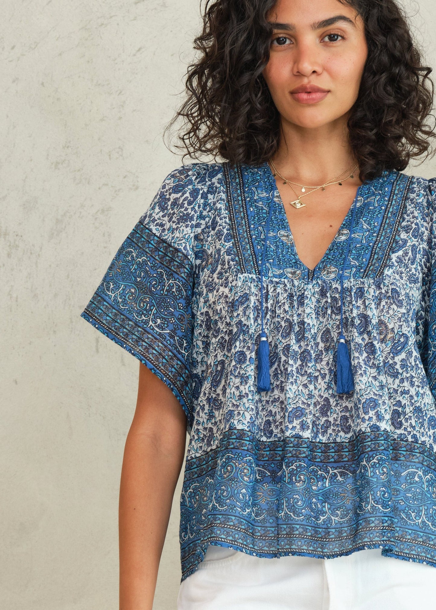 Blouse Esti Ss Top Blue