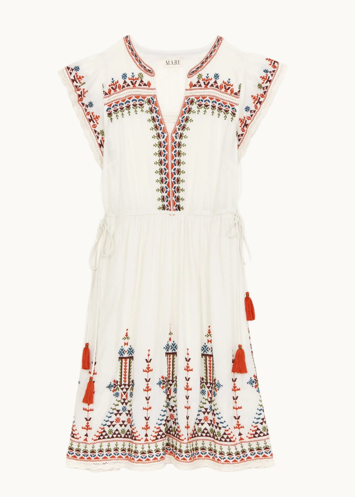 Dress Rani Emb Dress Ecru-Multi