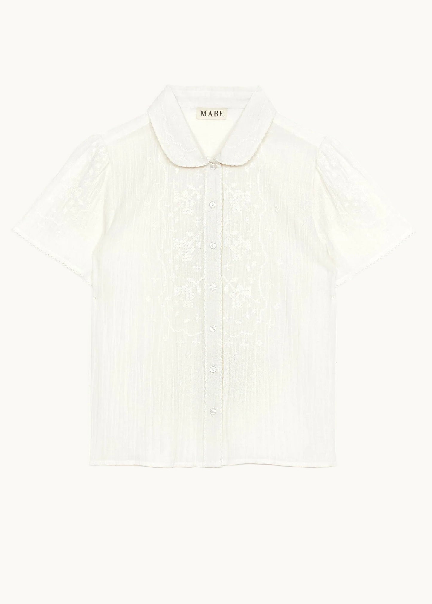 Blouse Ruby Emb Ss Top Ecru-White