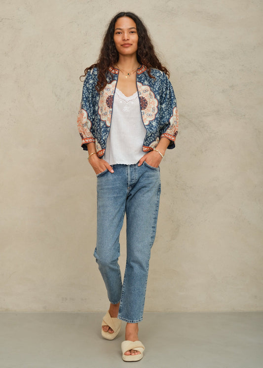 Jacket Ursa Pri Emb Jkt Indigo-Ecru