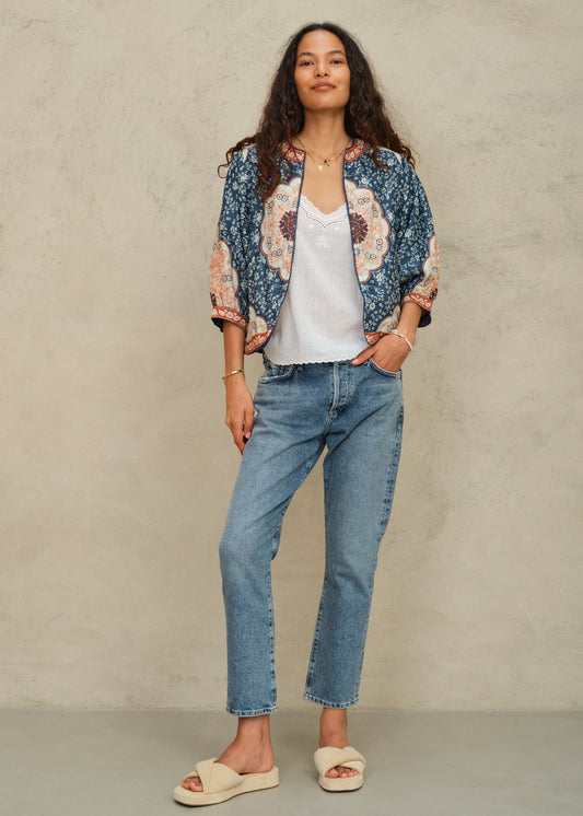 Jacket Ursa Pri Emb Jkt Indigo-Ecru