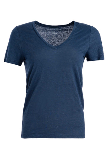 T-shirt V Neck Short M011-fts265 Bleu-Taormina