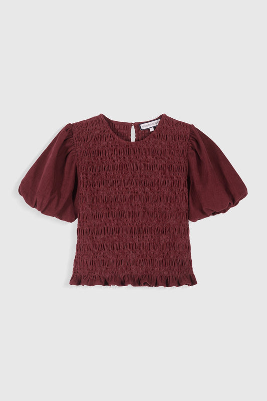 Blouse Baila Top Burgundy-Corduroy