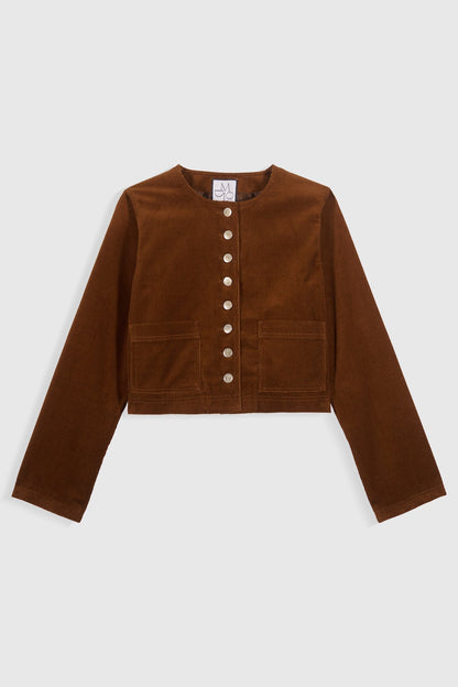 Maria de la Orden | Dean Jacket in Brown Corduroy - Cropped Tan-Corduroy