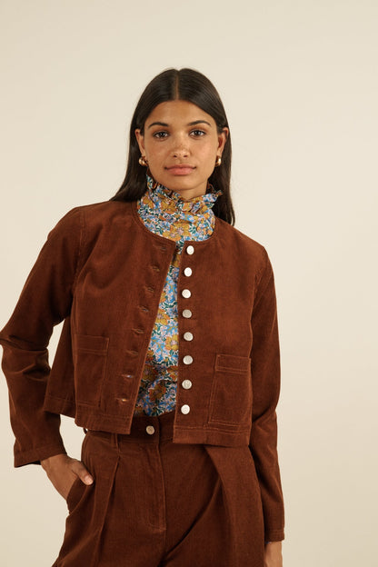 Maria de la Orden | Dean Jacket in Brown Corduroy - Cropped Tan-Corduroy