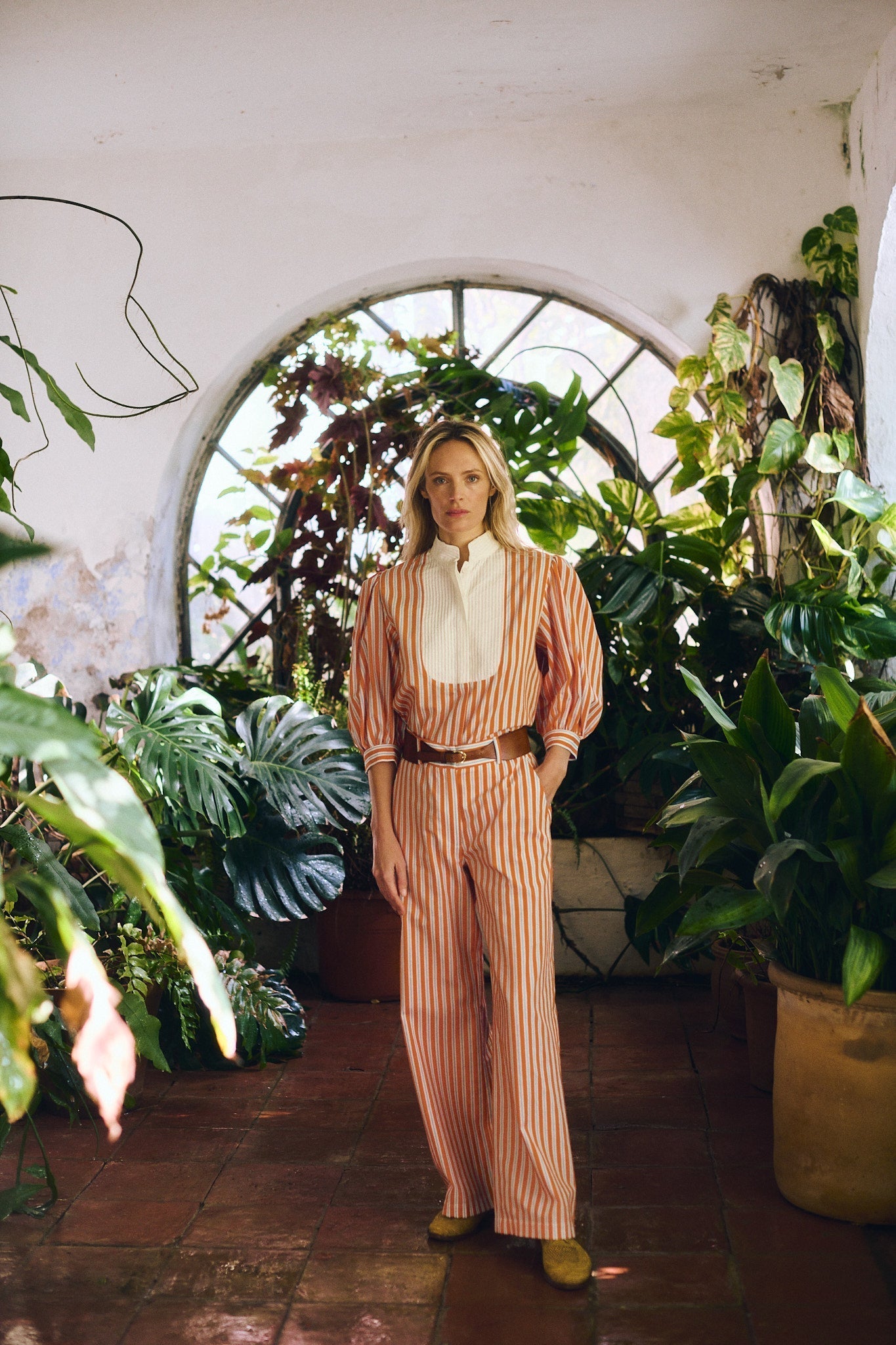 Blouse Dimitra Shirt Orange-Stripes
