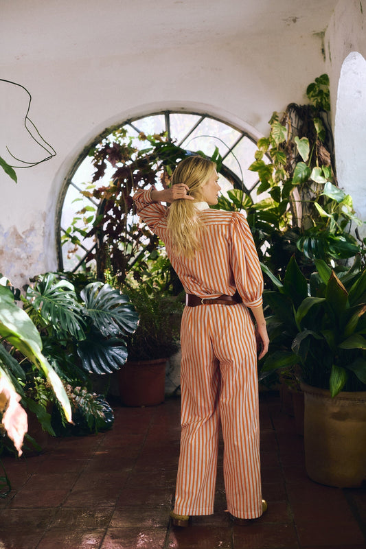 Blouse Dimitra Shirt Orange-Stripes