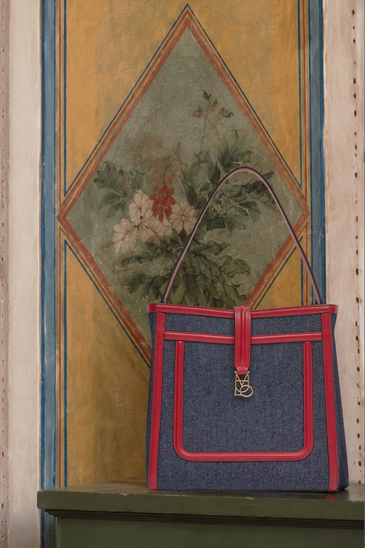 MARIA DE LA ORDEN-698 EZRA BAG DENIM-DENIM & CHERRY_01.jpg