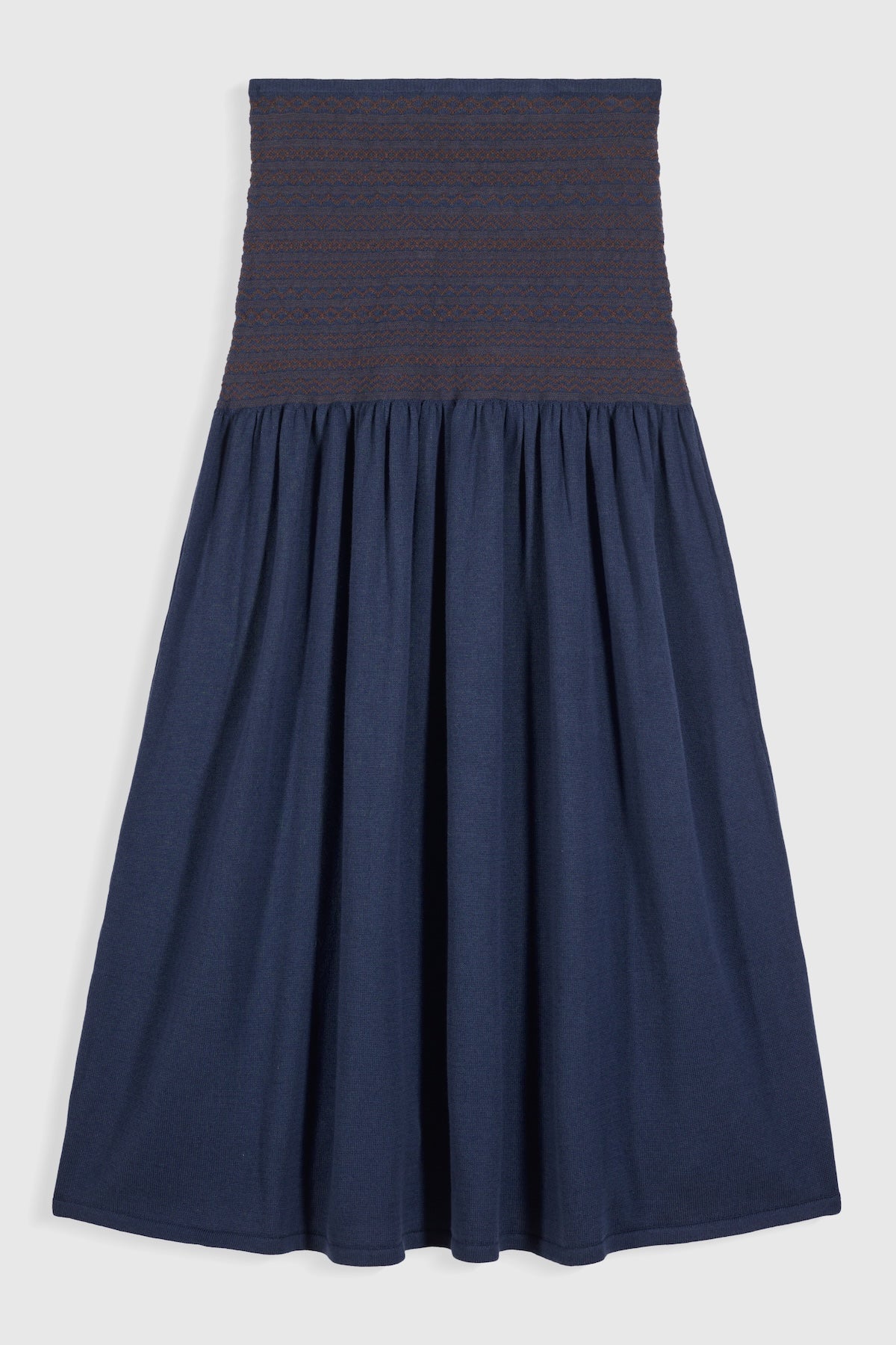 MARIA DE LA ORDEN-698 LONG OWL KNIT SKIRT-NAVY_01.jpg
