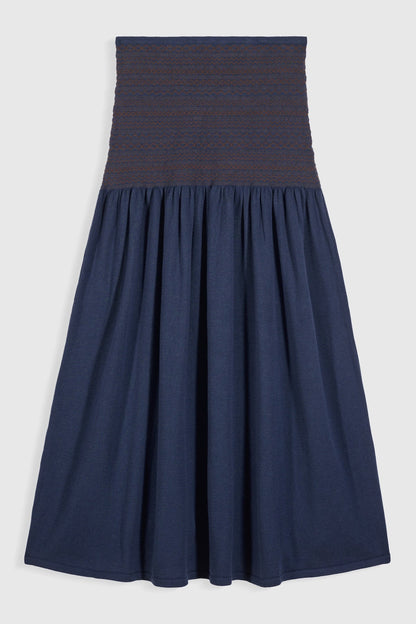 MARIA DE LA ORDEN-698 LONG OWL KNIT SKIRT-NAVY_01.jpg
