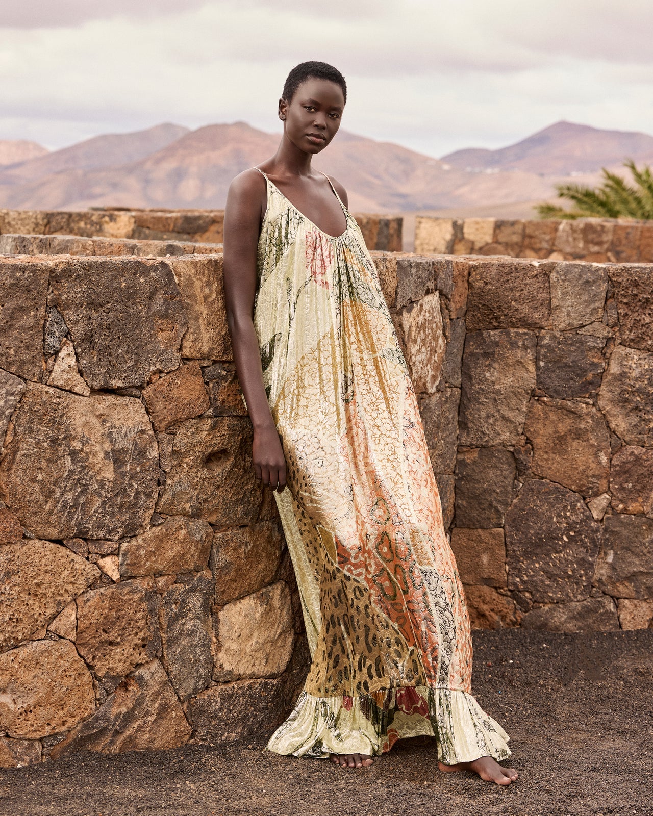 MES DEMOISELLES/メドモアゼル　刺繍ブラウス Mes Demoiselles Jasmin Dress Multi | Textured Boucle Moss Green