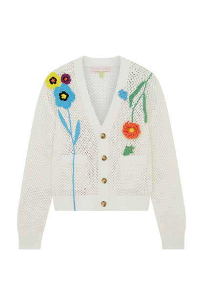 Cardigan Knt044a White-Multi