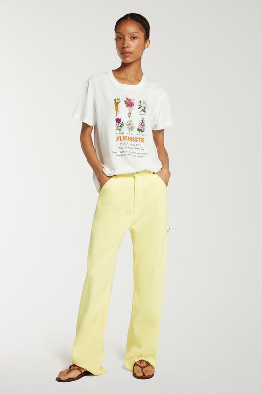 Women's T-Shirt Majorelle Melange Jersey Knit - White