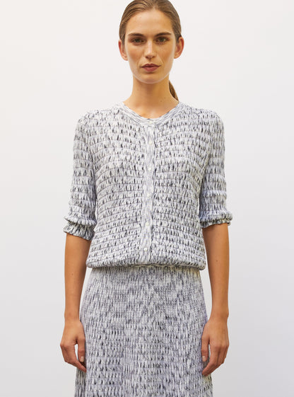 Molli Women’s Origami Knit Cardigan 100% Virgin Wool - Milk-Multi Grey Milk-Multi-Grey