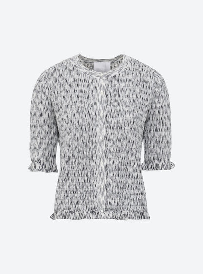 Molli Women’s Origami Knit Cardigan 100% Virgin Wool - Milk-Multi Grey Milk-Multi-Grey