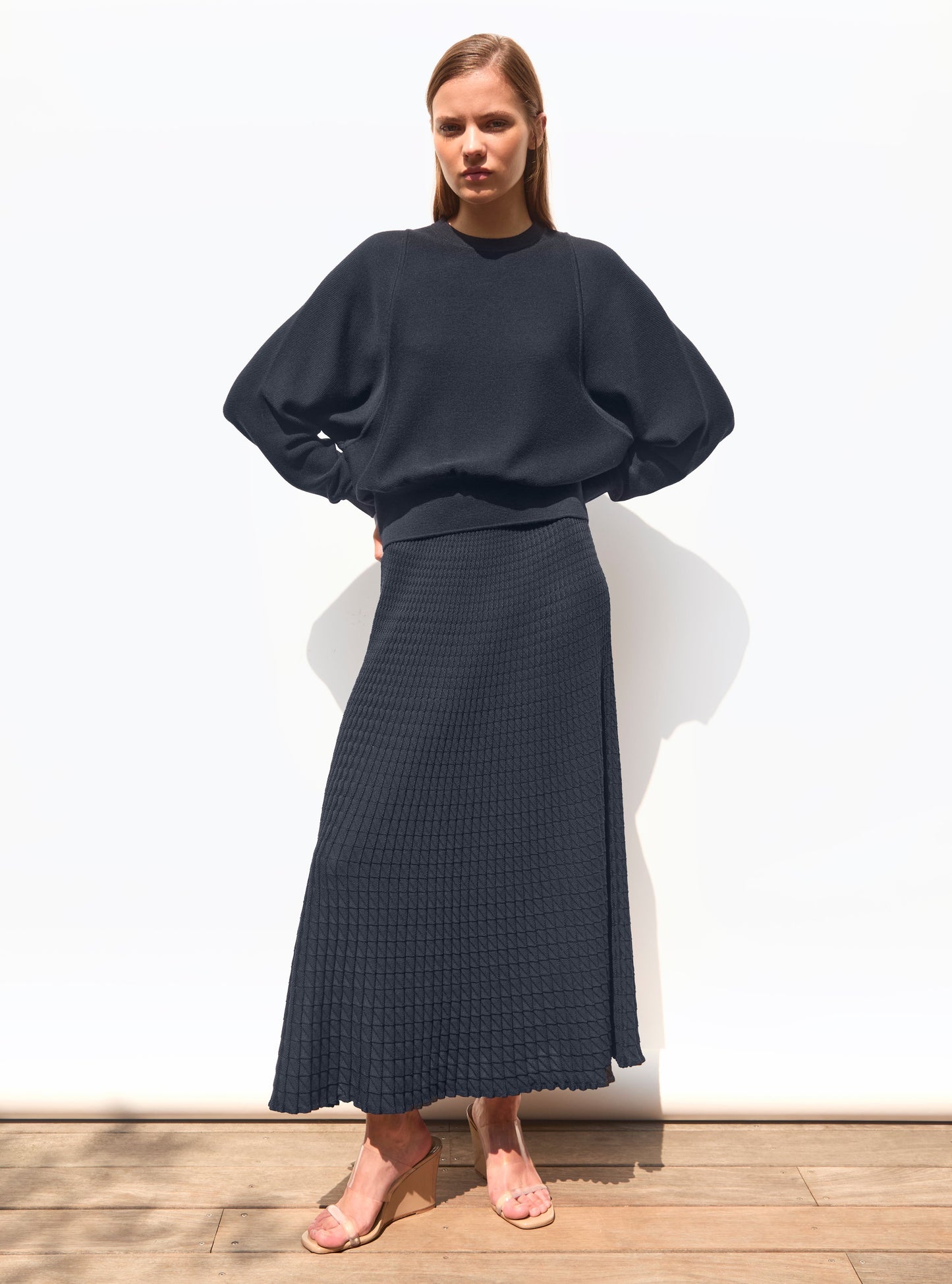 Molli Women’s Pullover Jour 100% Extra-Fine Virgin Wool Knit -  Blue Midnight