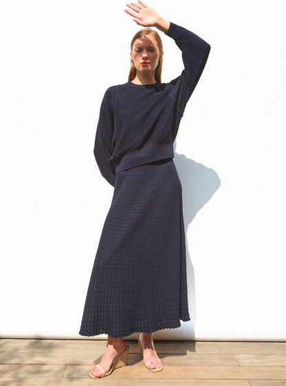 Molli Women’s Pullover Jour 100% Extra-Fine Virgin Wool Knit -  Blue Midnight