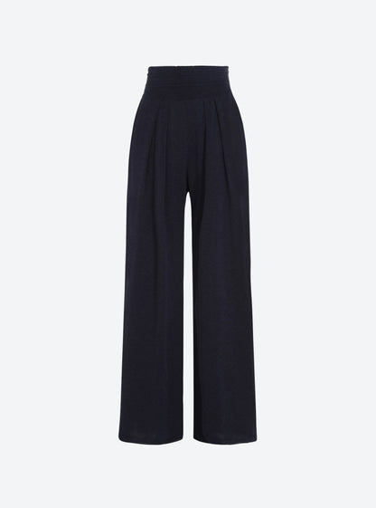 Molli Women's Lauren Fluid Knit Pants 100% Extra-Fine Virgin Wool -  Blue Midnight