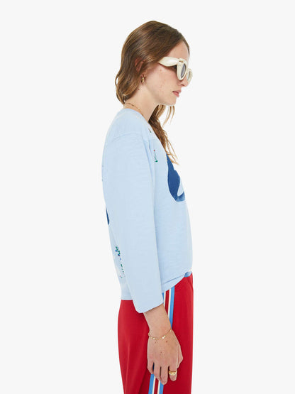 MOTHER Women's The Footballer Cotton Oversized Sweatshirt -  Red Farmball