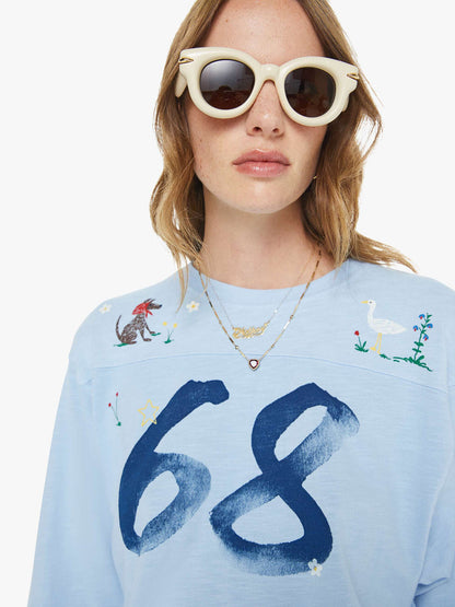 MOTHER Women's The Footballer Cotton Oversized Sweatshirt -  Red Farmball