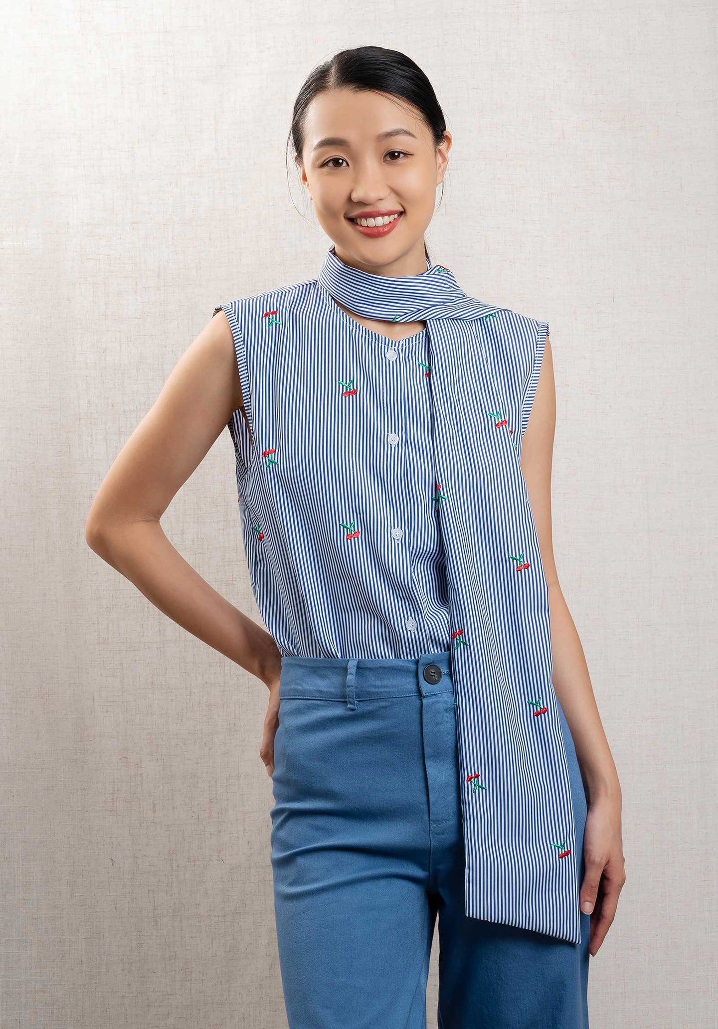 Blouse 13215 Pn33 Blue-Stripe