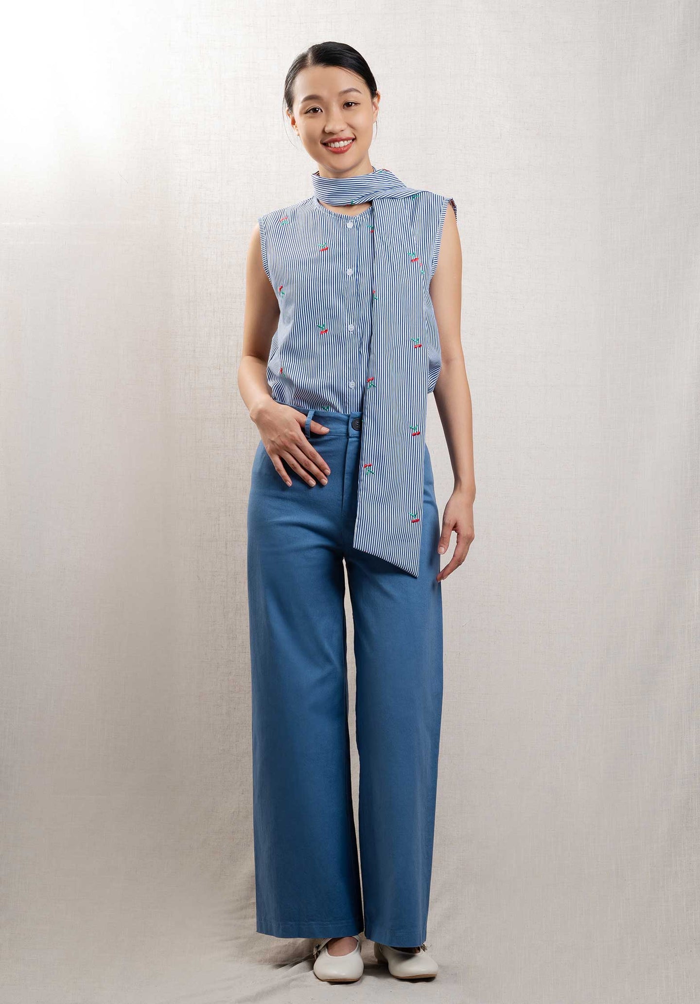 Blouse 13215 Pn33 Blue-Stripe