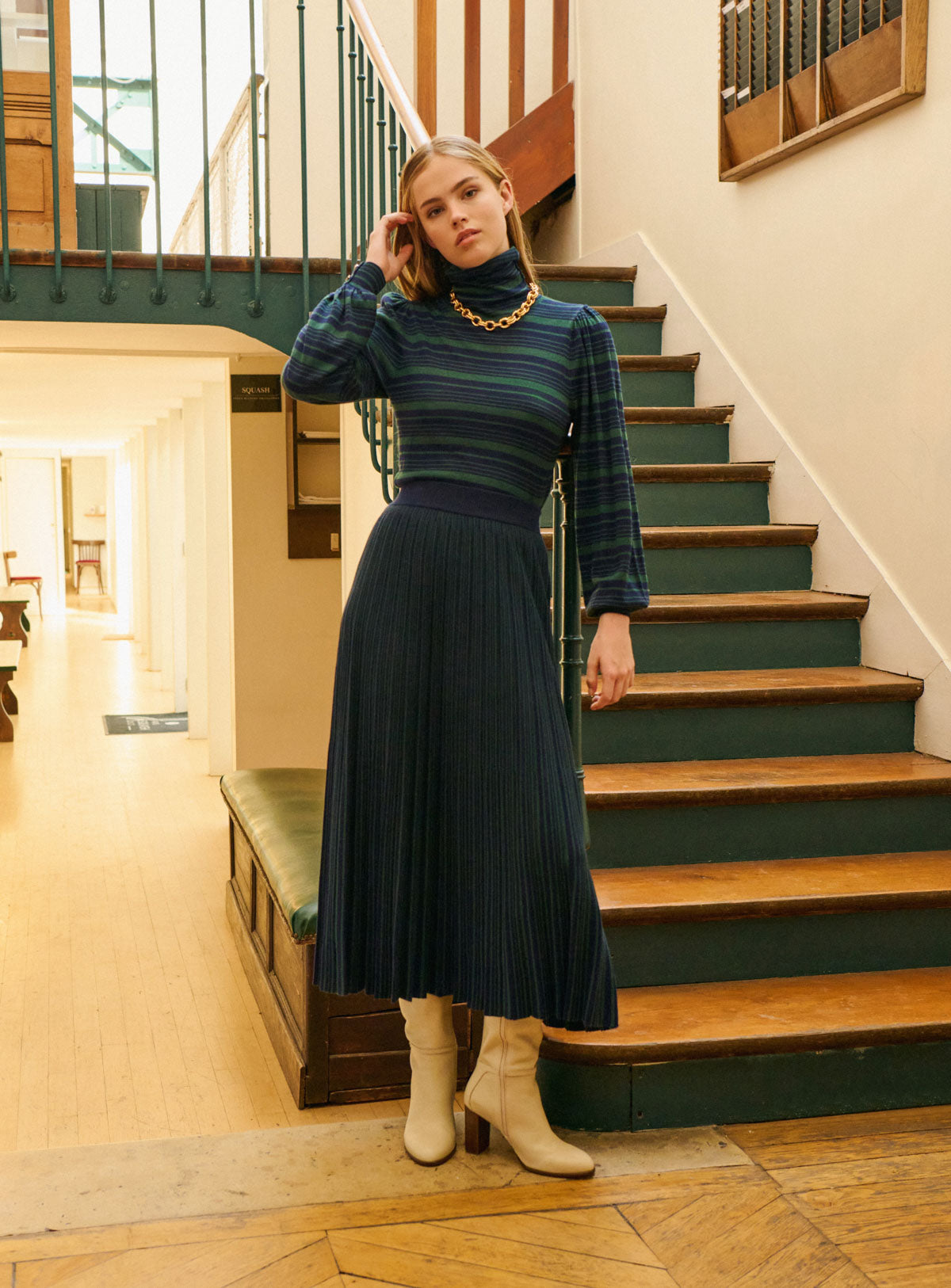 Skirt 225janie Rayures Navy