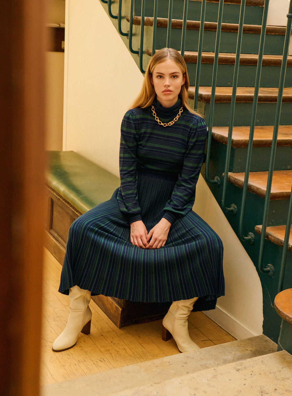 Skirt 225janie Rayures Navy