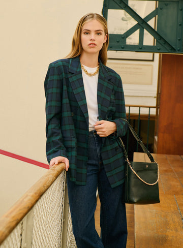 Jacket 225ouna Check Navy