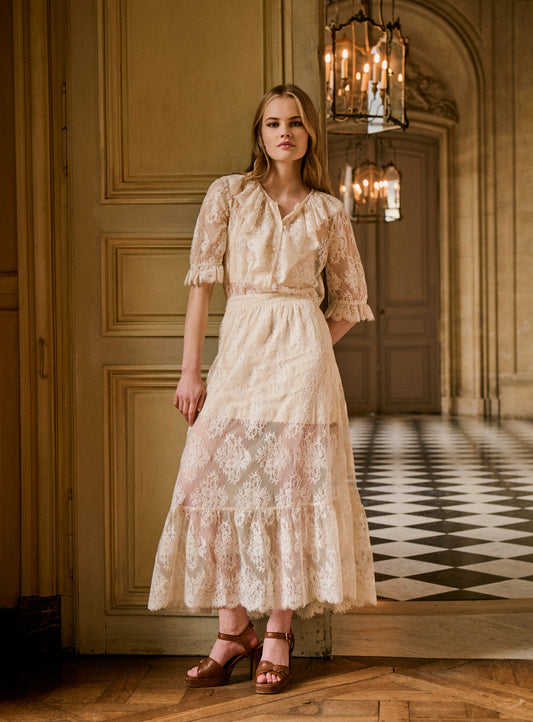 Women's Blouse 100 Percent Cotton Poplin Lightweight - Ecru