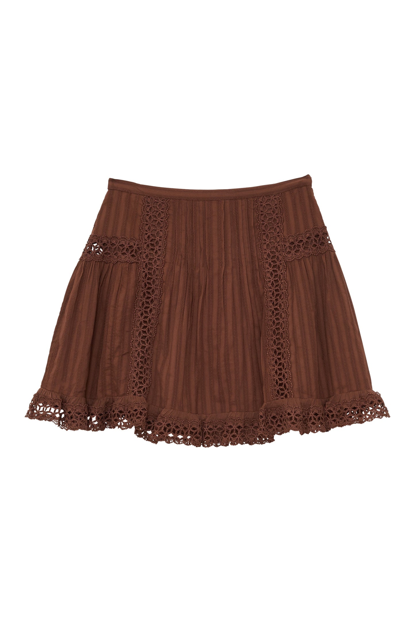 Women's Skirt Fluid Lightweight Openwork Rayon Blend - Brown