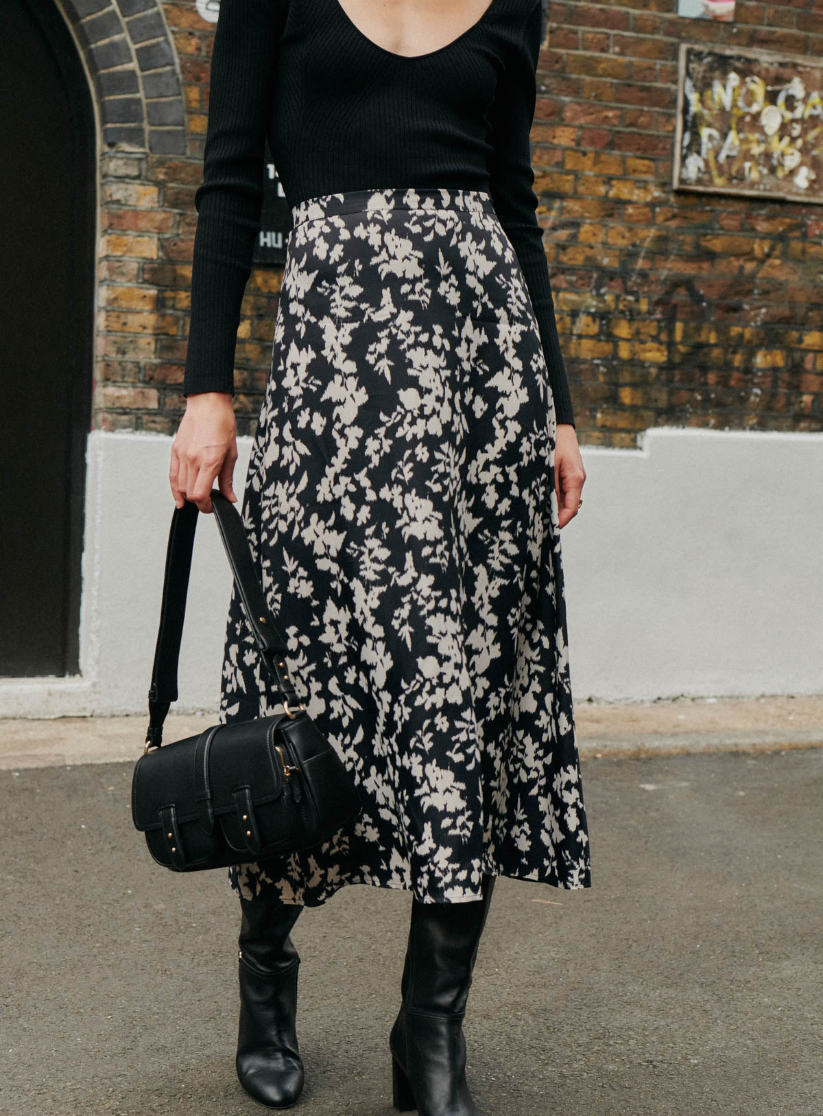 Skirt Janine Janine Floral Noir