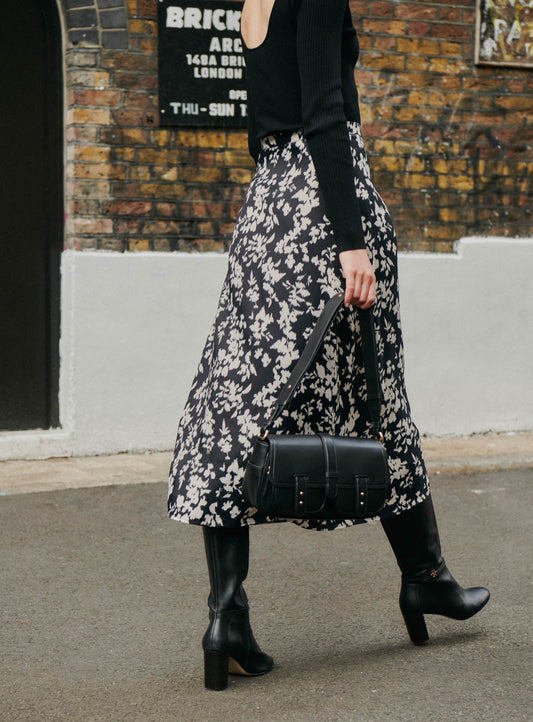 Skirt Janine Floral Noir