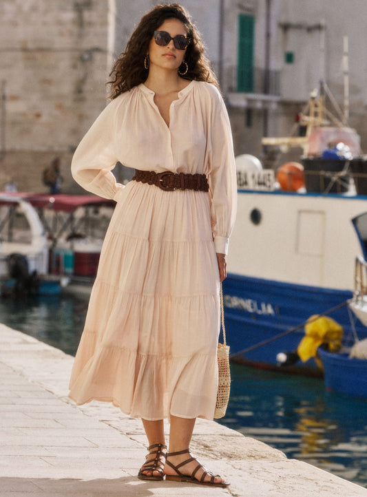 Women's Skirt Voile Lightweight Textured - Poudre