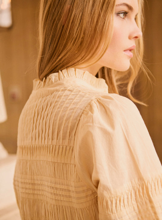 Women's Button-Down Blouse 100% Cotton Poplin - Mint Leaf Ble