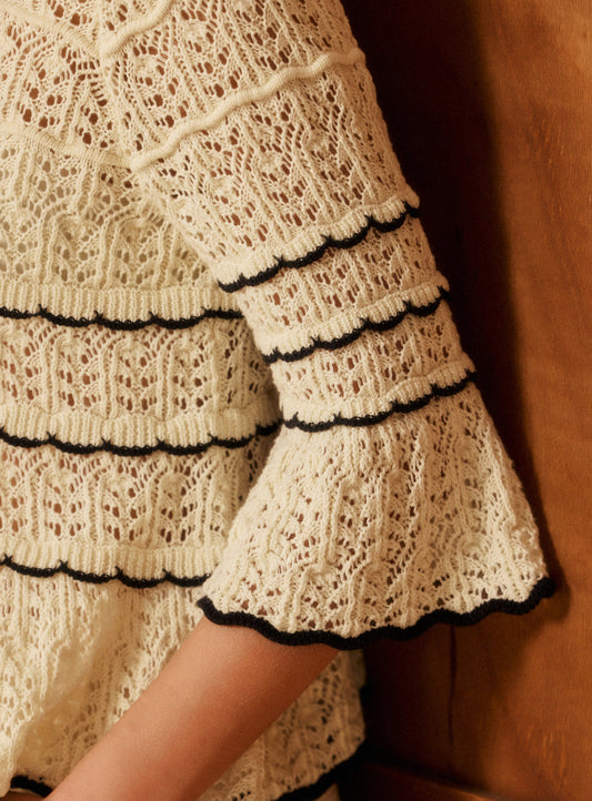 Women's Pullover 100% Cotton Knit Fabric, Soft - Ecru