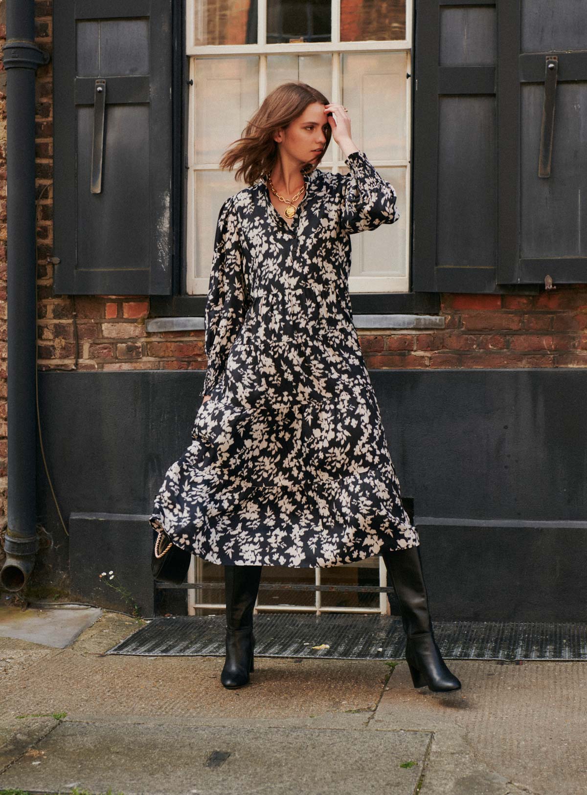 Dress Roberta Floral Noir