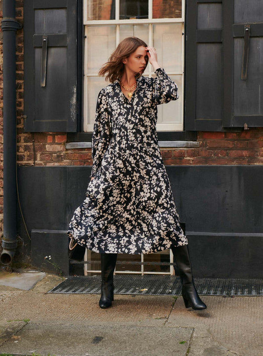 Dress Roberta Floral Noir