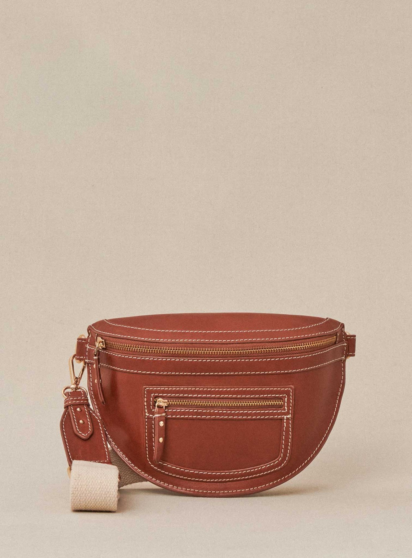 Crossbody Bag Sana Cuir Camel