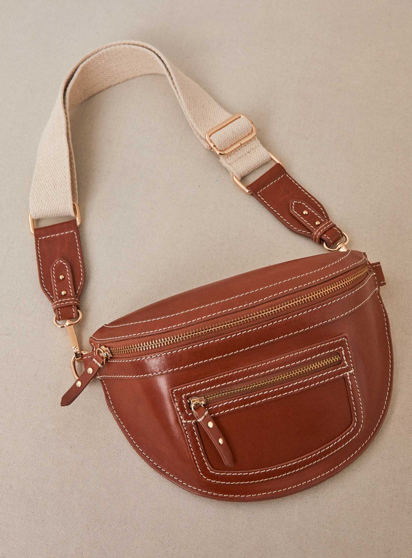 Crossbody Bag Sana Cuir Camel