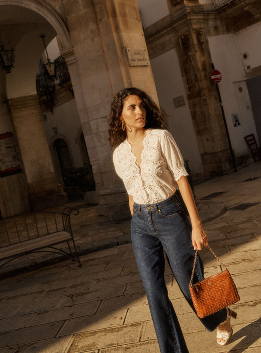 Women's Blouse Soft Lightweight Cotton Poplin - Ciel